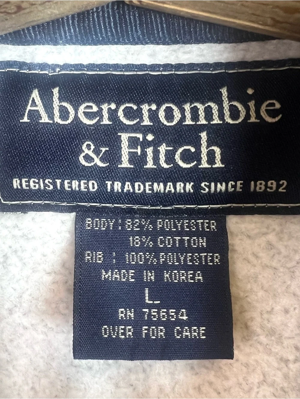 Vintage Abercrombie & Fitch Mens Gray Winged Foot Track Jacket Size L Preppy